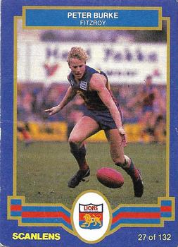 1986 Scanlens VFL #27 Peter Burke Front